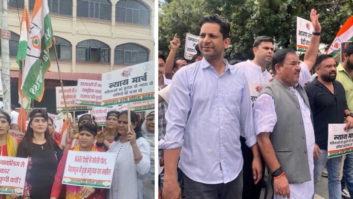 भाजपा मुख्यालय का शुद्धिकरण करने पहुंचे कांग्रेसी गिरफ्तार