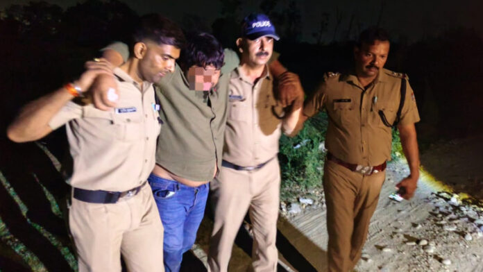 मुठभेड़ के बाद दो बदमाश गिरफ्तार, गोली लगने से एक बदमाश घायल
