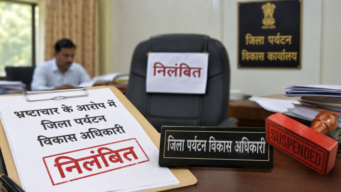 भ्रष्टाचार के आरोप में जिला पर्यटन विकास अधिकारी निलंबित भ्रष्टाचार के आरोप में जिला पर्यटन विकास अधिकारी निलंबित